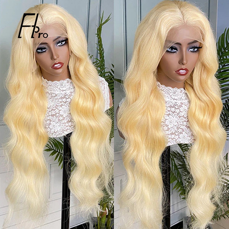 High Density 613# Blonde Full Lace Wig Wavy Wigs Baby Hair